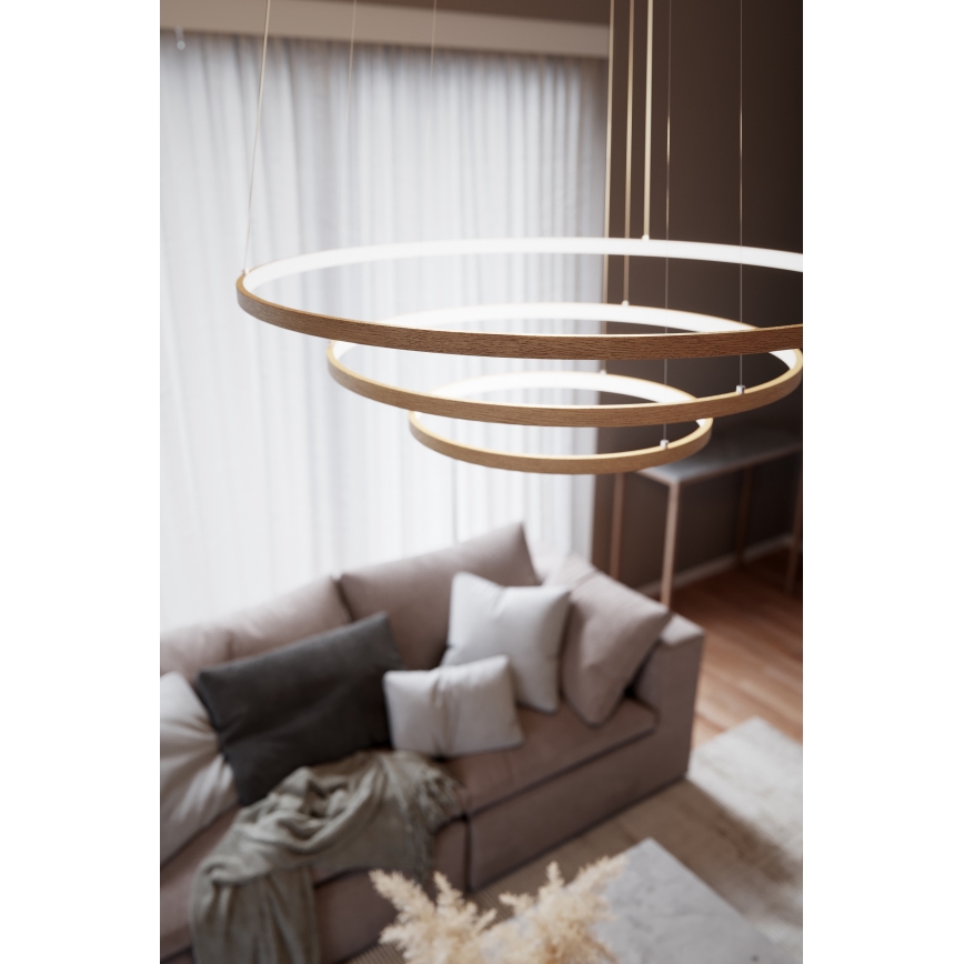ByRydens - Светодиодная подвесная люстра TRIONE LED/45W/230V коричневый диаметр 80 см