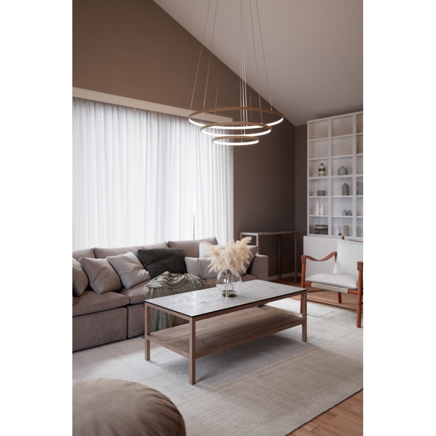 ByRydens - Светодиодная подвесная люстра TRIONE LED/45W/230V коричневый диаметр 80 см