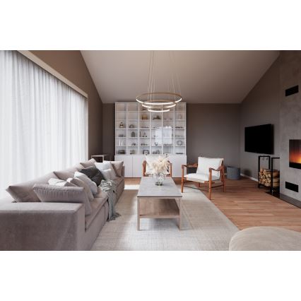 ByRydens - LED-люстра на тросі TRIONE LED/45W/230V, бежева, діаметр 80 см