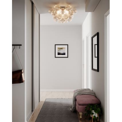 ByRydens - Стельовий світильник GROSS 6xG9/8W/230V димчастий/коричневий діаметр 70 см