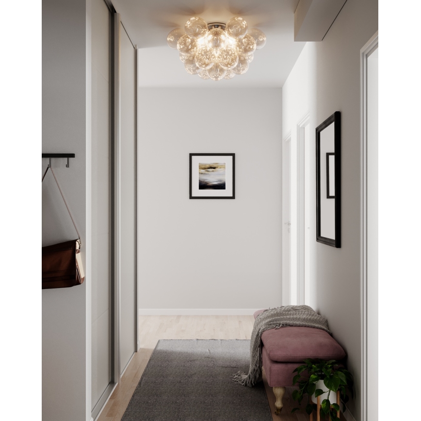 ByRydens - Стельовий світильник GROSS 6xG9/8W/230V димчастий/коричневий діаметр 70 см