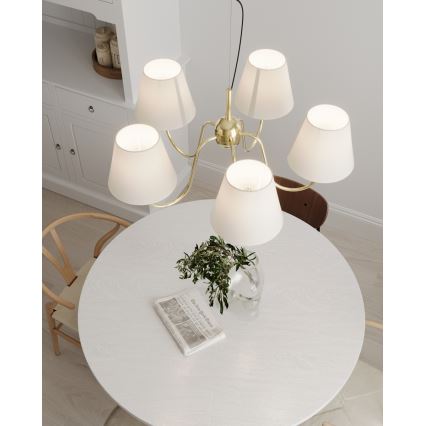 ByRydens - Люстра на тросе LYNF 5xE14/8W/230V латунь/белый