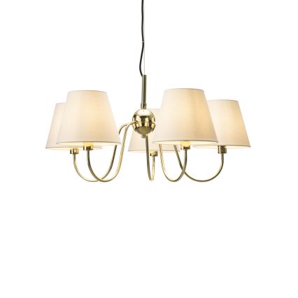 ByRydens - Люстра на тросе LYNF 5xE14/8W/230V латунь/белый