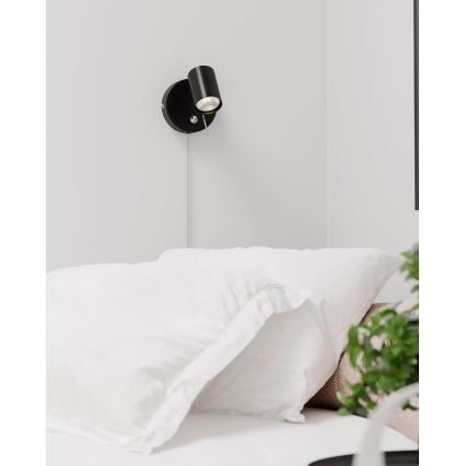 ByRydens - Точковий настінний світильник з регулюванням яскравості CORRECT 1xGU10/7W/230V чорний