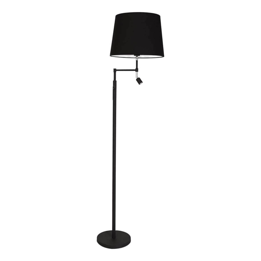 ByRydens - LED-підлогова лампа ORLANDO 1xE27/5W/230V + LED/3W чорна діам. 36 см