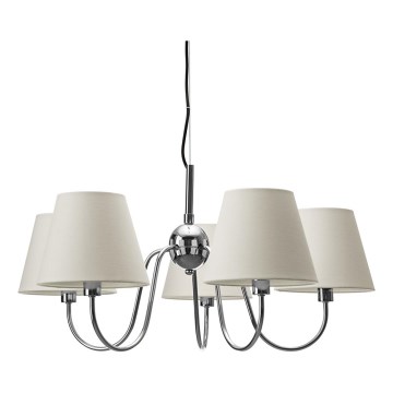 ByRydens - Люстра на тросі LYNF 5xE14/8W/230V полірований хром/білий
