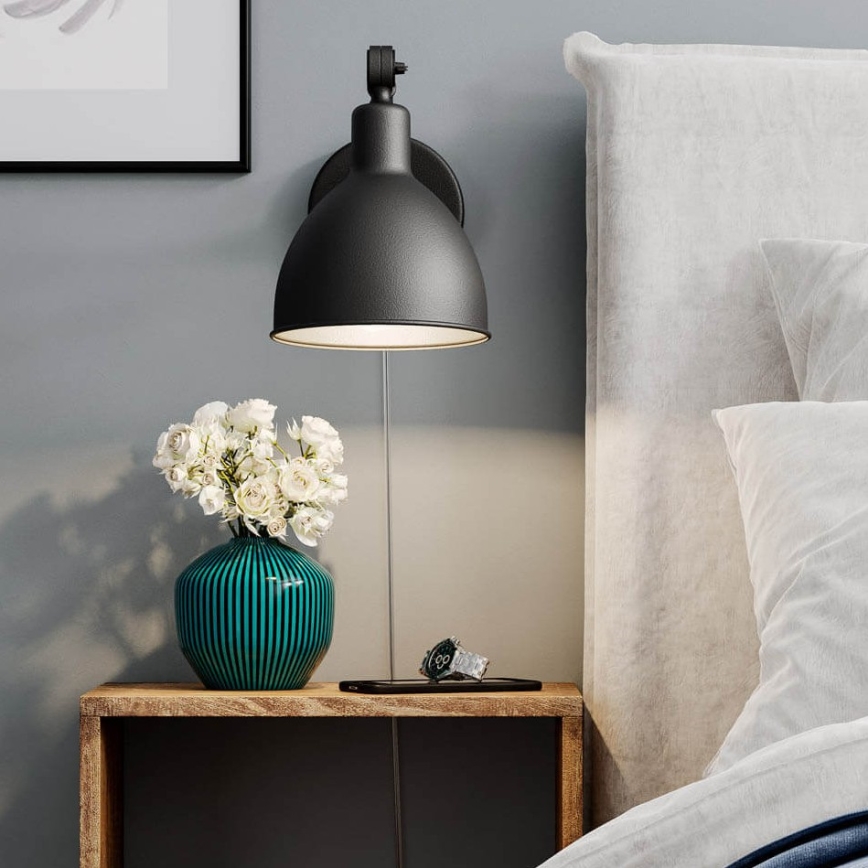 ByRydens - Настенная лампа BAZAAR MINI 1xE27/5W/230V черный