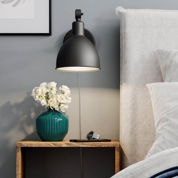 ByRydens - Настінна лампа БАЗАР MINI 1xE27/5W/230V чорний