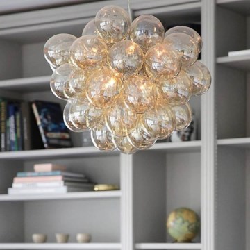 ByRydens - Подвесная люстра GROSS 8xG9/4W/230V дымчатый/коричневый диаметр 50 см