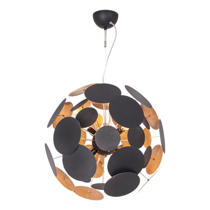 ByRydens - Подвесная люстра PLANET 4xE14/5W/230V черный/золотистый диаметр 50 см