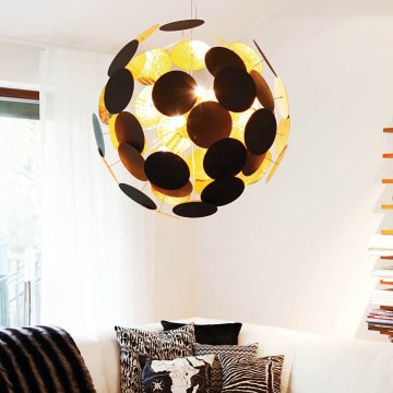 ByRydens - Подвесная люстра PLANET 4xE14/5W/230V черный/золотистый диаметр 50 см