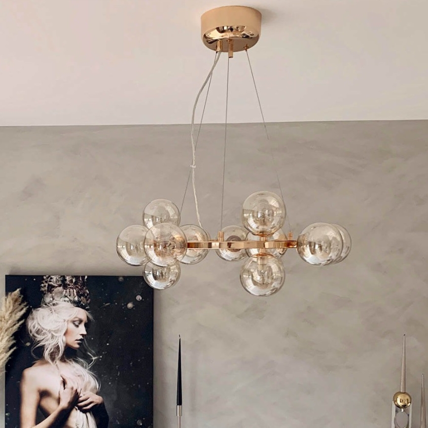 ByRydens - Подвесная люстра SPLENDOR 15xG9/5W/230V дымчатый/коричневый диаметр 58 см