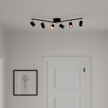 ByRydens - Точечный светильник CORRECT 6xGU10/7W/230V черный диаметр 30 см