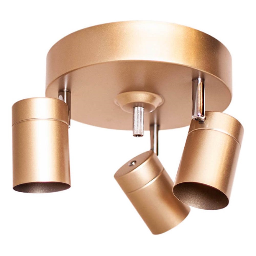 ByRydens - Точковий світильник CORRECT 3xGU10/7W/230V, золотистий, діаметр 20 см