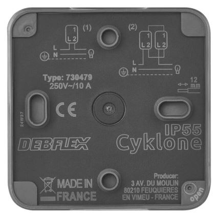 Бытовой выключатель переменного тока 250V/10A IP55