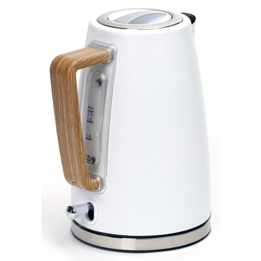 Чайник 1,7 л. 2400W/230V нержавеющая сталь/белый