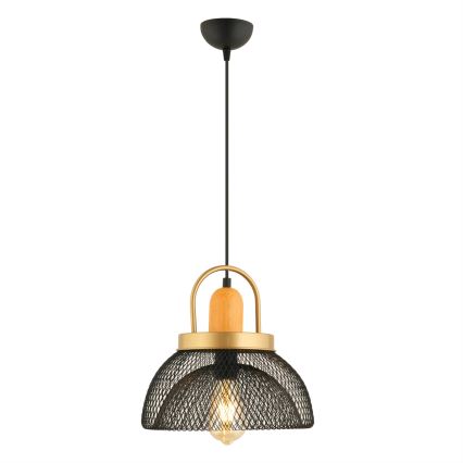 Candelabru MONZA 1xE27/40W/230V diametru 29 cm negru/aurie