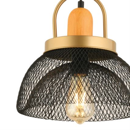 Candelabru MONZA 1xE27/40W/230V diametru 29 cm negru/aurie