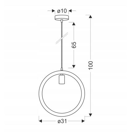 Candelabru suspendat KOLO 1xE27/40W/230V bej/negru