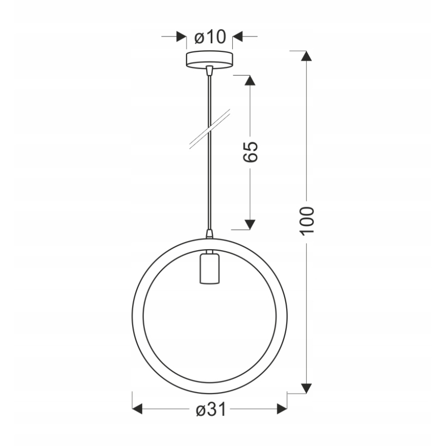 Candelabru suspendat KOLO 1xE27/40W/230V bej/negru