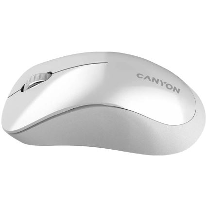 Canyon - Беспроводная оптическая мышь с сенсором Pixart MW 1200 DPI, 2xAAA, белая