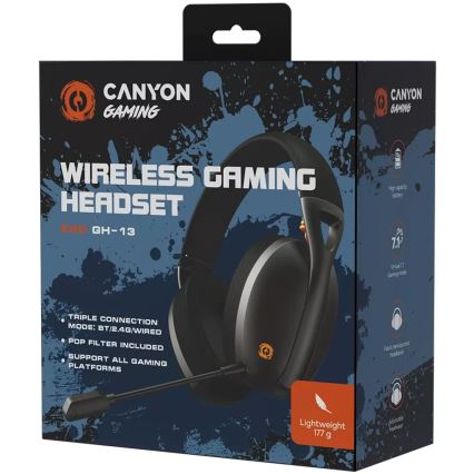 Canyon - Беспроводные наушники с микрофоном 400 mAh черный
