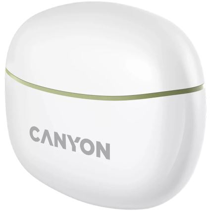 Canyon - Бездротові стерео навушники True Wireless 500 mAh + 2x 40 mAh білий/зелений
