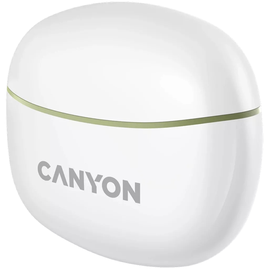 Canyon - Бездротові стерео навушники True Wireless 500 mAh + 2x 40 mAh білий/зелений