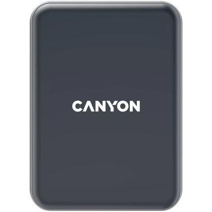 Canyon - Магнітний автомобільний тримач для телефону з функцією бездротової зарядки Qi 5В, квадратний, чорний