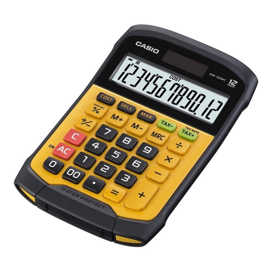 Casio - Водонепроницаемый настольный калькулятор 1xCR2032 IP54 черный/оранжевый