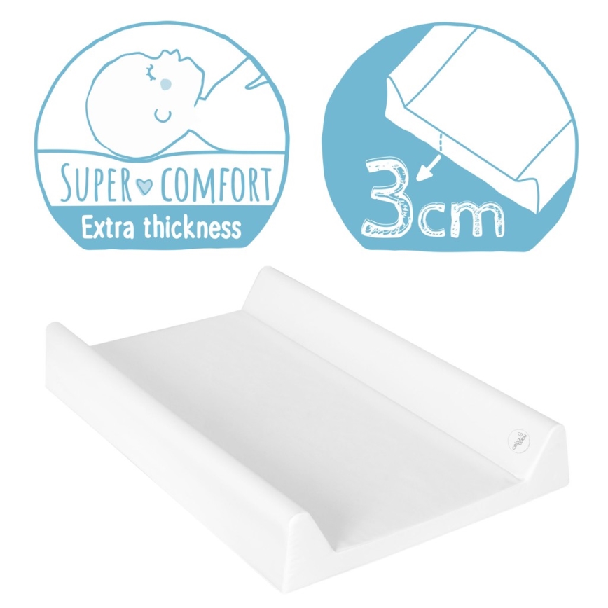 CebaBaby - Пеленальный коврик с фиксированными бортами двусторонний COMFORT 50x70 см белый