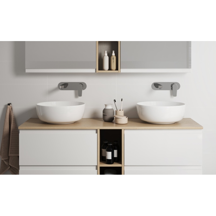 Cersanit K116-048-ECO - Накладна раковина MODUO на стільницю, діаметром 40 см, кераміка/глянцевий білий