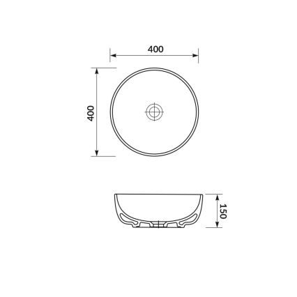 Cersanit K116-048-ECO - Накладна раковина MODUO на стільницю, діаметром 40 см, кераміка/глянцевий білий