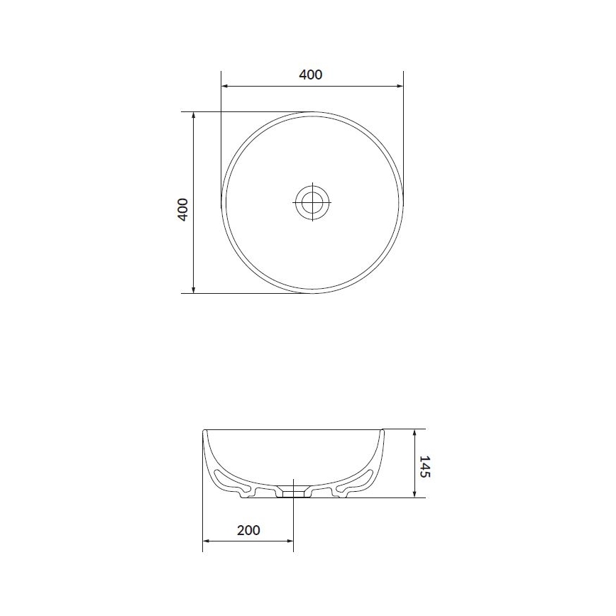 Cersanit K116-048 - Раковина для установки на столешницу MODUO, диаметр 40 см, керамика/глянцево-белая