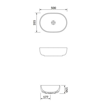Cersanit K116-049 - Раковина на столешницу MODUO 35,5x50 см керамика/блестящий белый