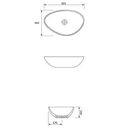 Cersanit K116-052 - Раковина для установки на столешницу MODUO 36,5x56,5 см, керамика/глянцево-белая