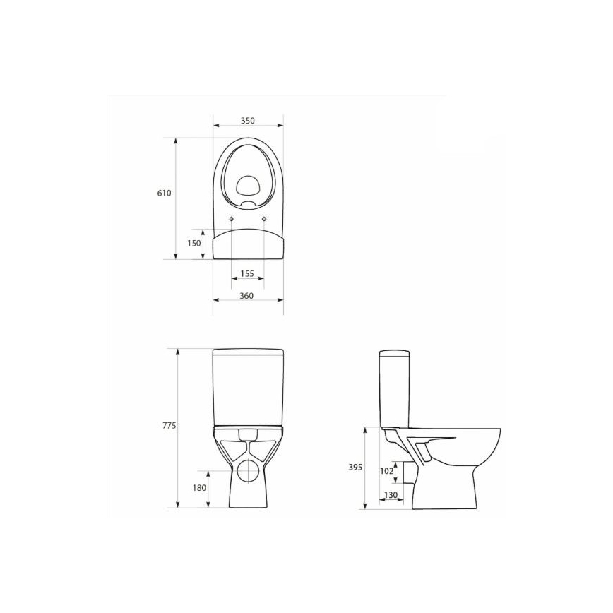 Cersanit K27-062 - Floor-standing toilet PARVA керамика/белая