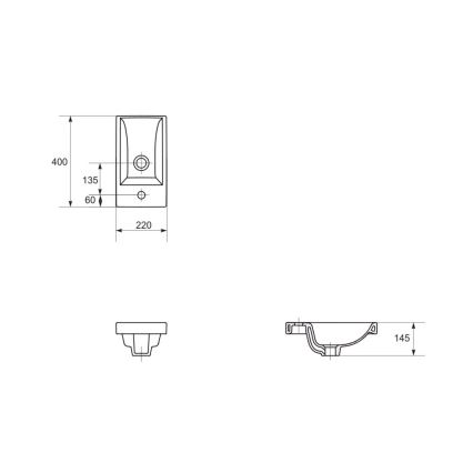 Cersanit K32-001-BOX - Умывальник на столешницу/подвесной COMO 22x40 см керамика/белый глянец