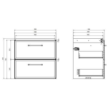 Cersanit S1021-003 - Підвісна тумба під умивальник MILLE 60x45 см м'ятна