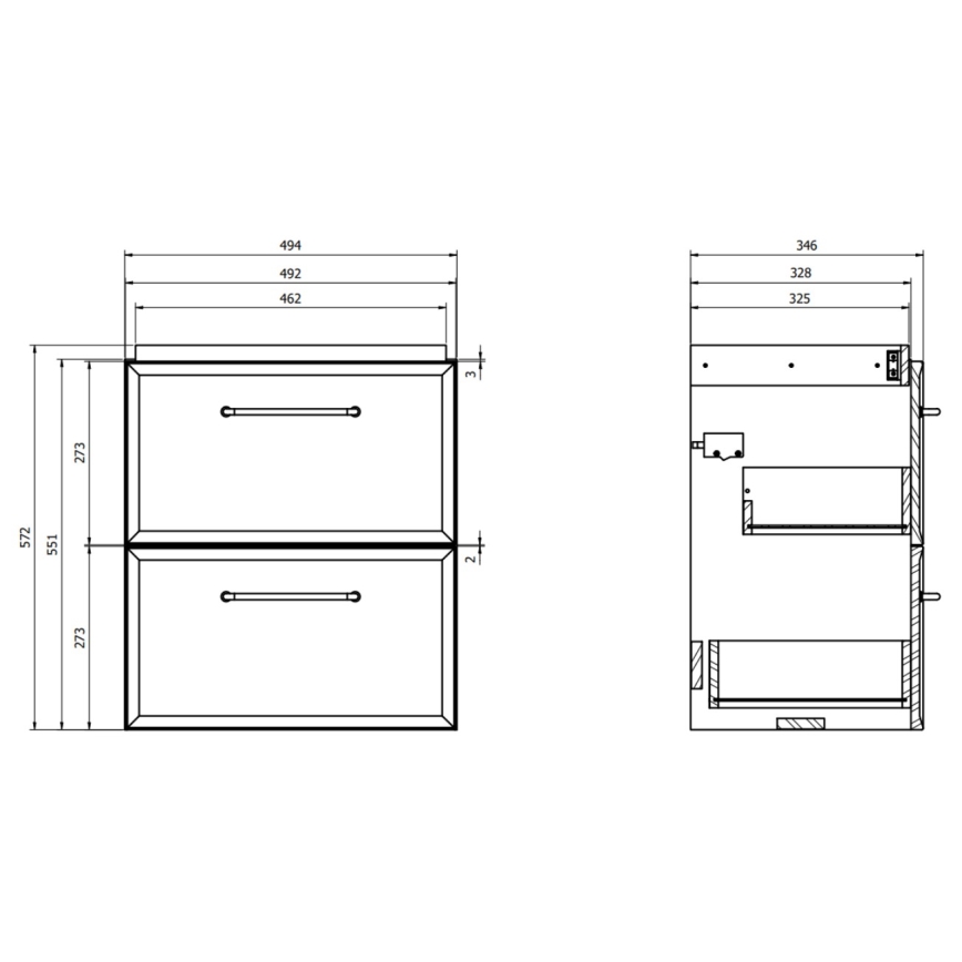 Cersanit S1021-006 - Підвісна тумба під умивальник MILLE SLIM 50x35 см чорна