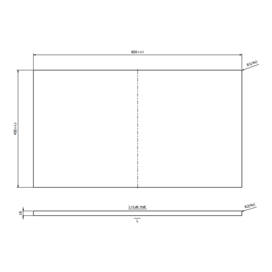 Cersanit S1021-014 - Верхня стільниця для тумб під умивальник MILLE 80x45 cm чорна
