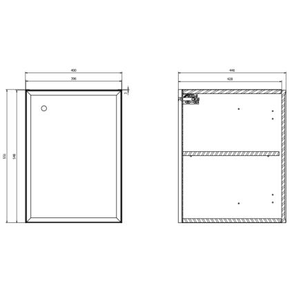 Cersanit S1022-004 - Навесной шкафчик для ванной MILLE 40x45 см матовый белый