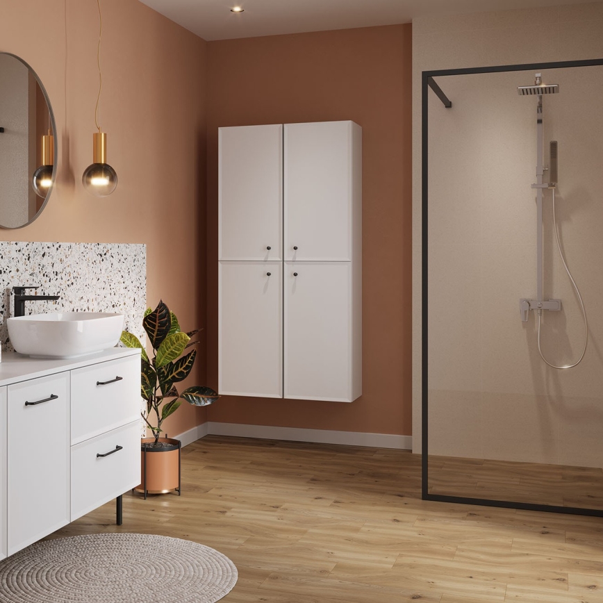 Cersanit S1022-004 - Підвісна шафка для ванної кімнати MILLE 40x45 см матова біла