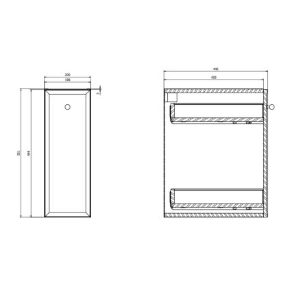 Cersanit S1022-006 - Навесной шкафчик для ванной MILLE 20×45 см матовый белый