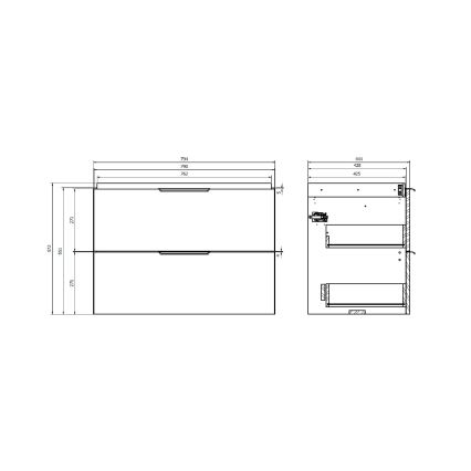 Cersanit S598-048-DSM - Подвесная тумба под раковину MALIKA 80x45 cm белая