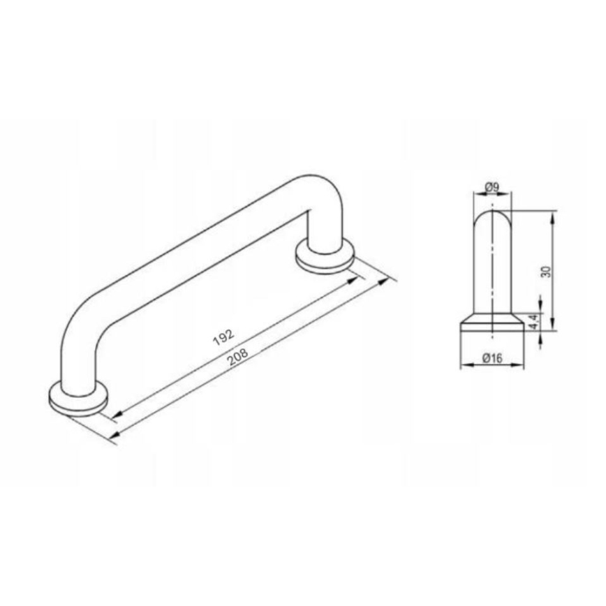 Cersanit S599-0183 - Ручка для мебели MILLE 20x3 см полированный хром