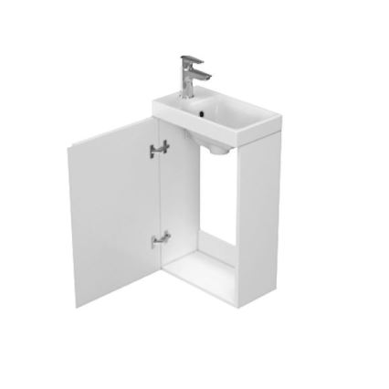 Cersanit S801-218-DSM - Підвісна тумба для ванної з умивальником MODUO SLIM 40 см глянцева біла