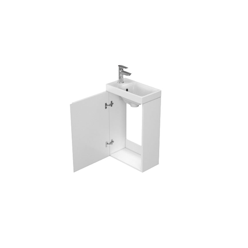 Cersanit S801-218-DSM - Підвісна тумба для ванної з умивальником MODUO SLIM 40 см глянцева біла