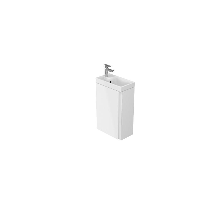 Cersanit S801-218-DSM - Подвесной шкафчик для ванной с раковиной MODUO SLIM 40 см, глянцевый белый