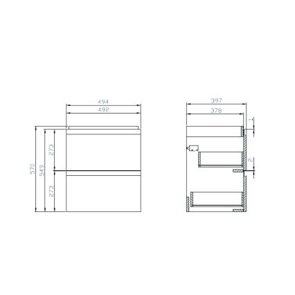 Cersanit S801-312-ECO - Подвесная тумба для ванной с раковиной MODUO 50x40 cm белая